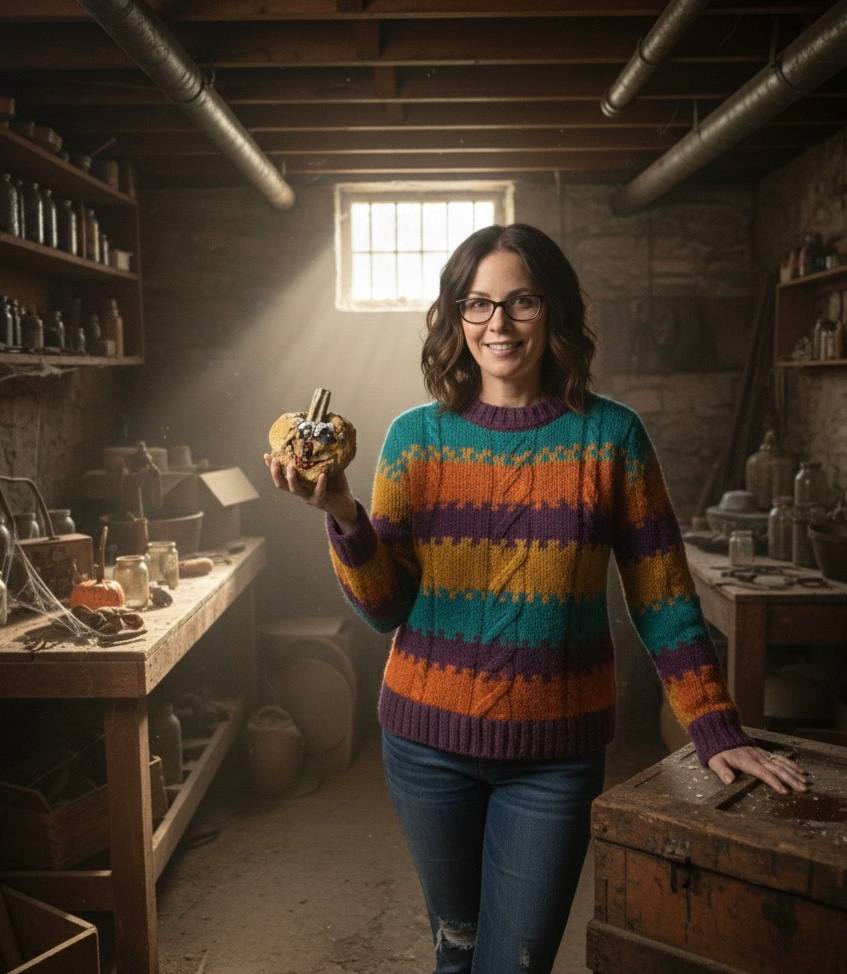Susi with her pumpkin